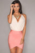 Sexy Pink Bandage Arched Mini Skirt